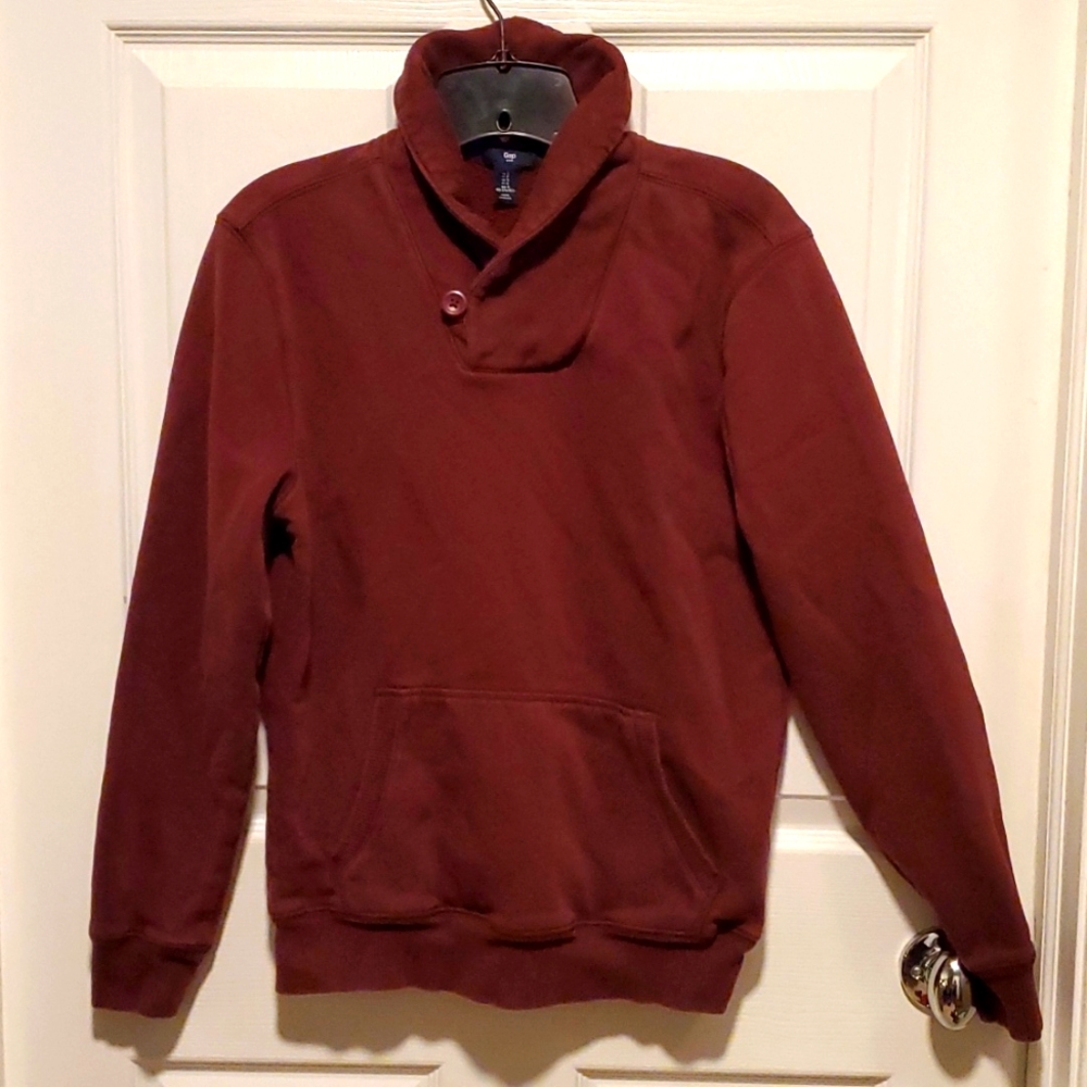GAP Shawl Collar Burgundy/Wine Men's Pullover Sweater - Size Small